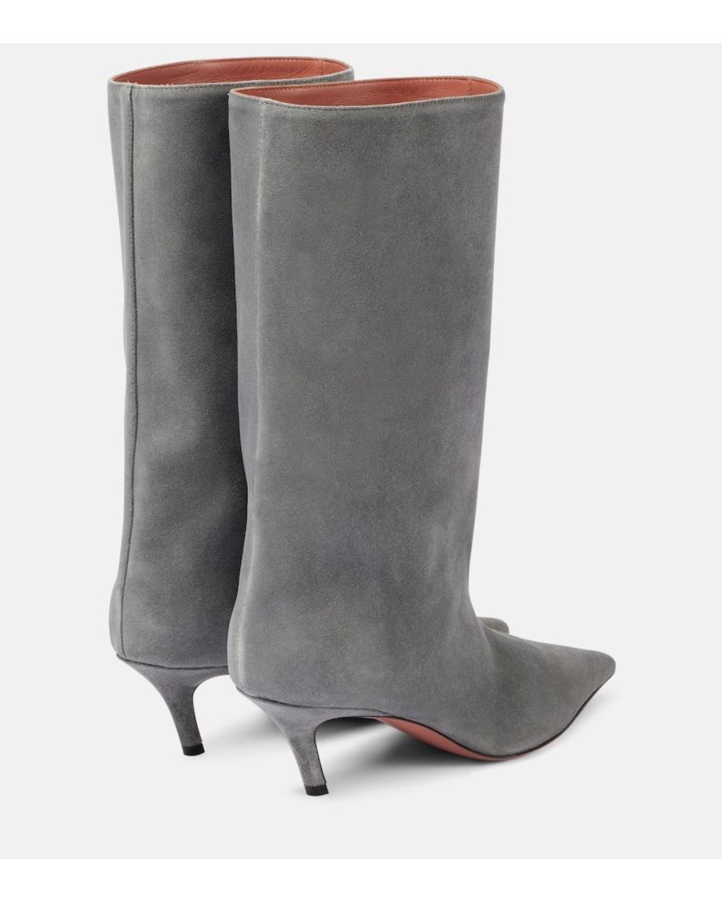 AMINA MUADDI Gray Fiona 60 Suede Boots