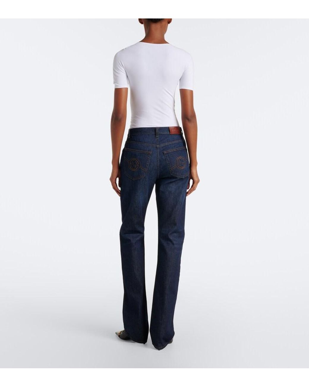 Jeans Regular Interlocking G di Gucci in Blue
