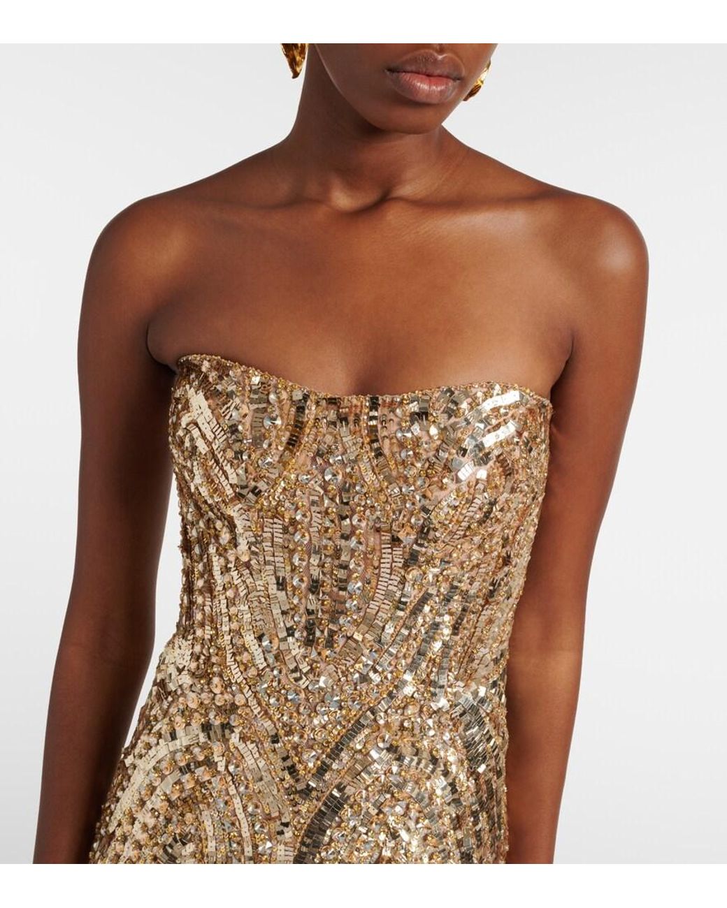 Jenny Packham Metallic Euphoria Sequined Gown