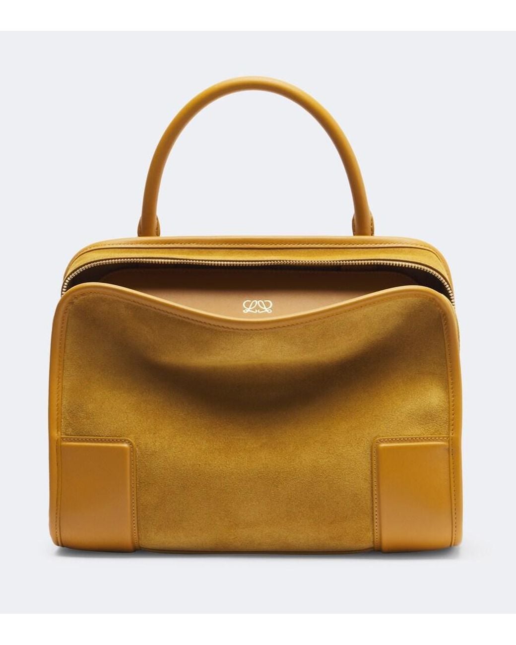 Loewe Yellow Amazona 180 Medium Suede Top-Handle Bag