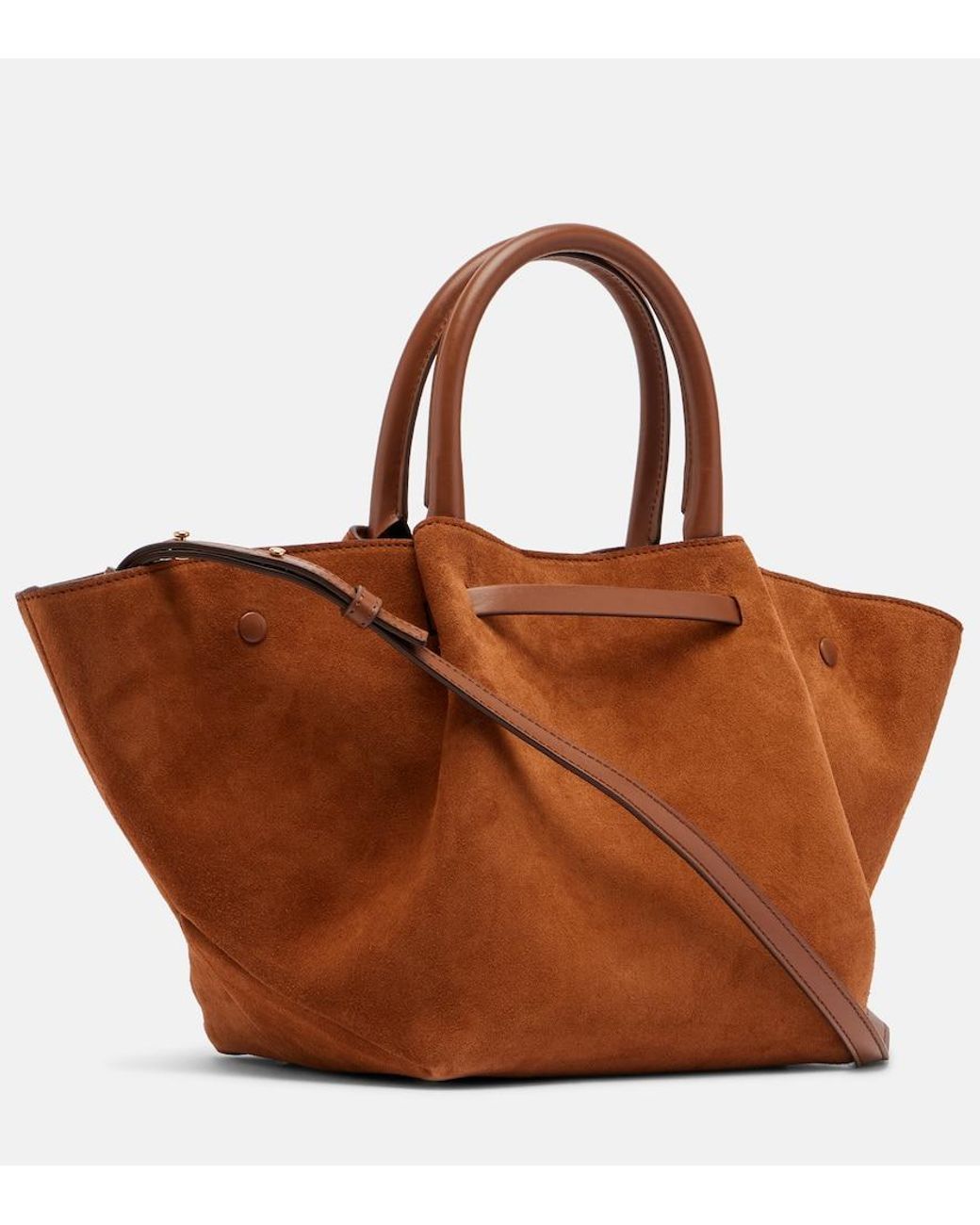 DeMellier London Brown Tote Bag New York Midi Aus Veloursleder