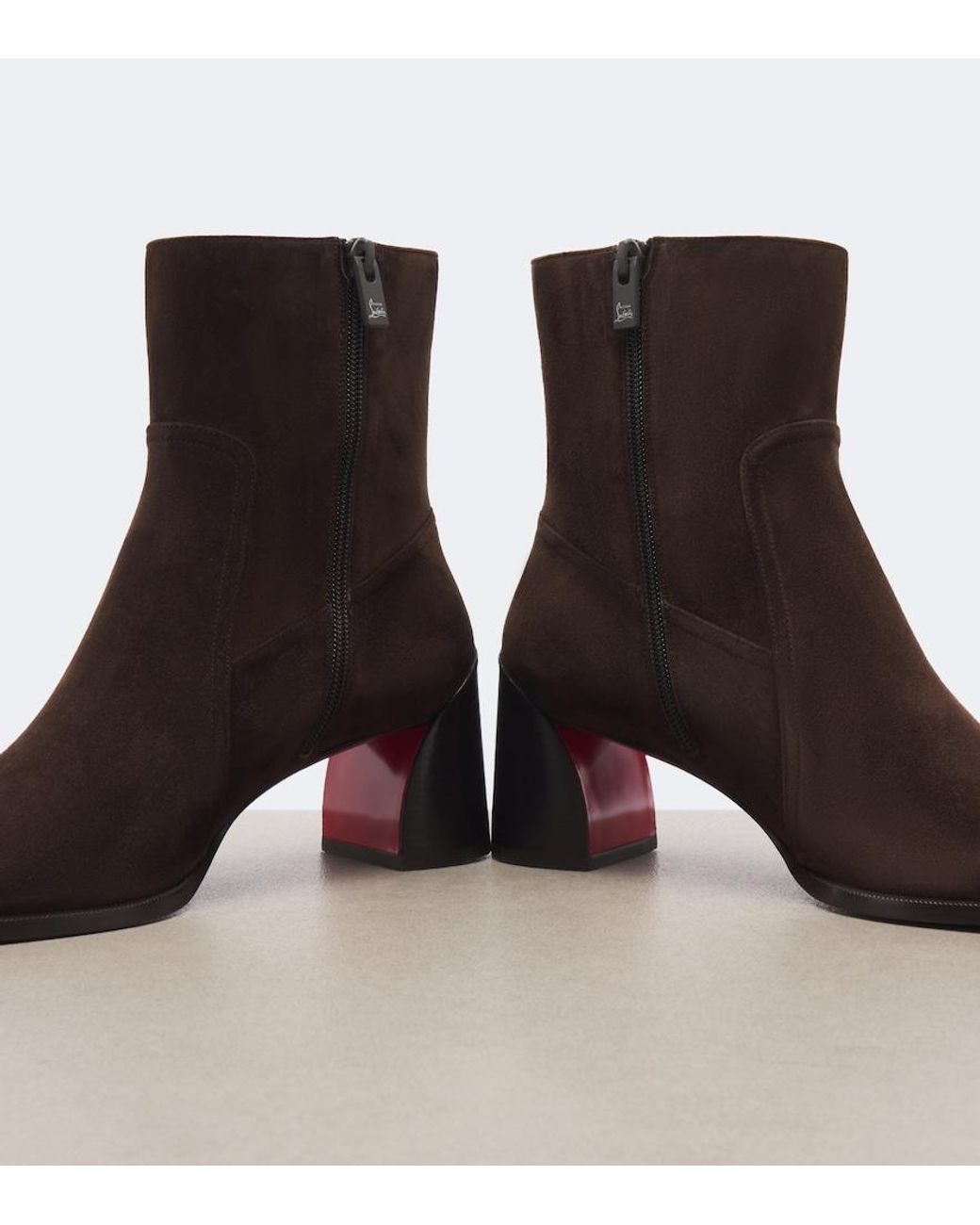 Christian Louboutin Brown Ira Suede Ankle Boots