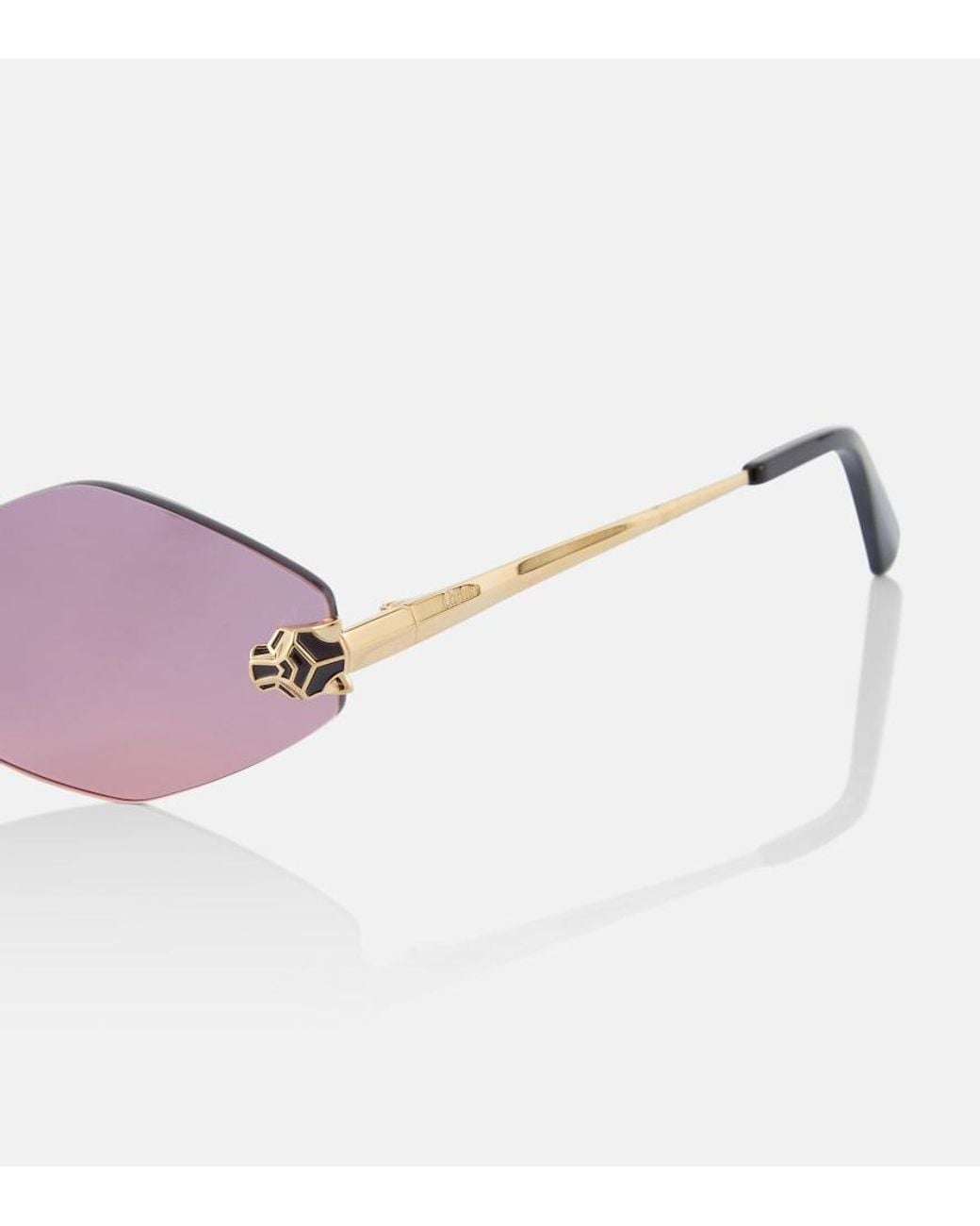 Cartier Pink Panthere De Cartier Geometric Sunglasses