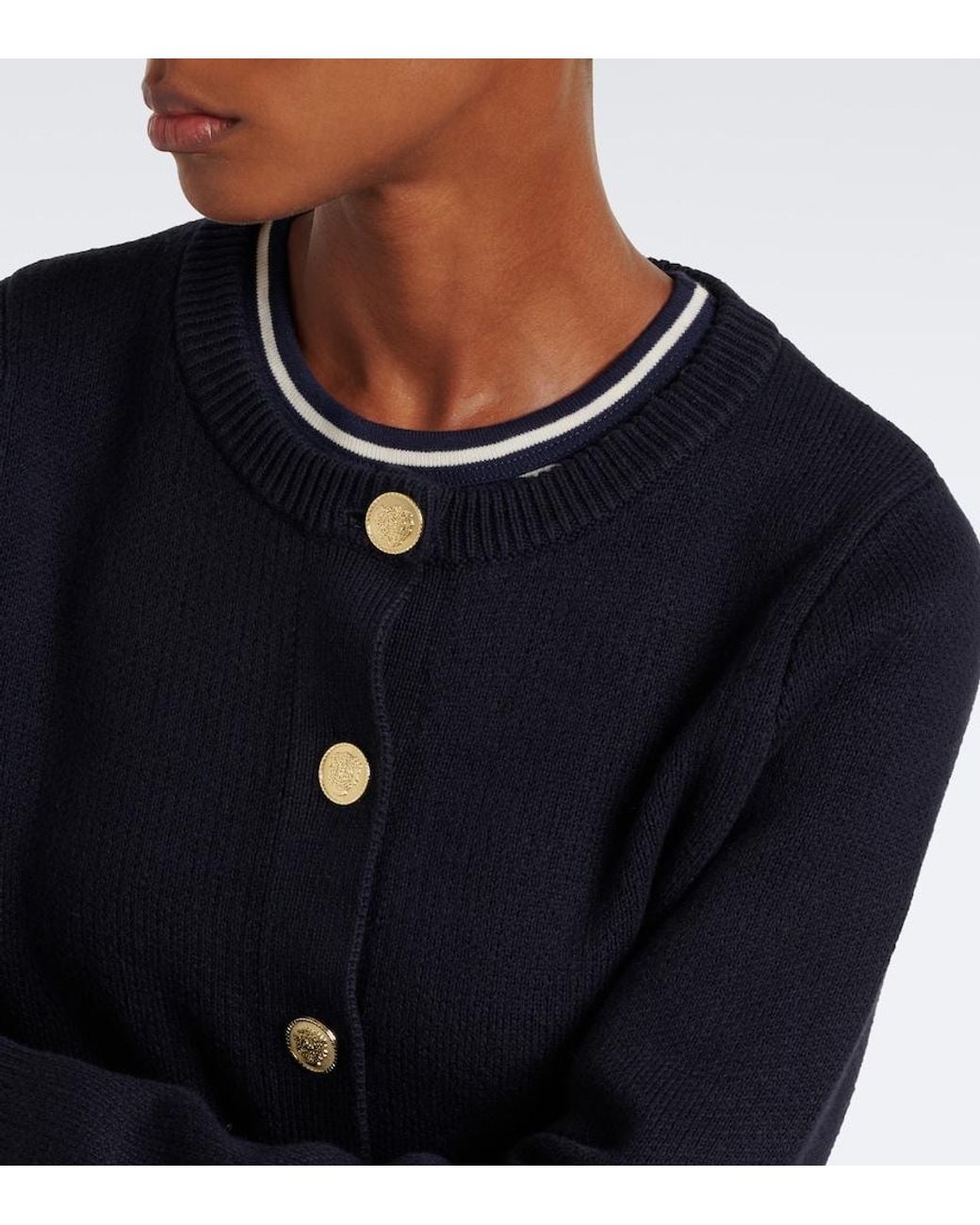 Velvet Blue Mahal Cotton And Cashmere Cardigan