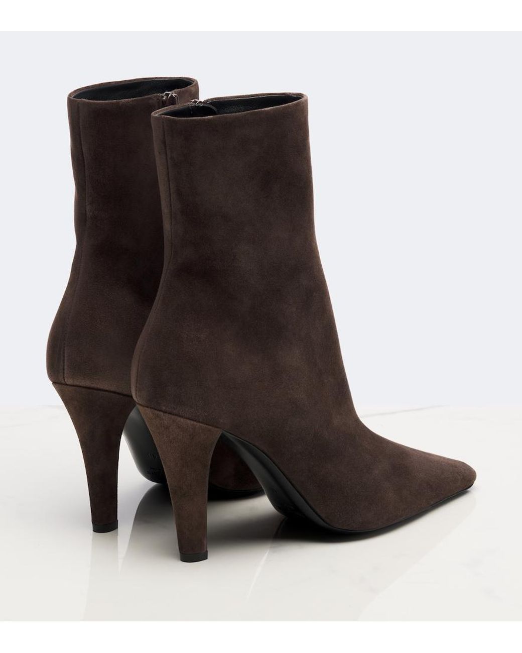 Saint Laurent Brown Jill Suede Ankle Boots