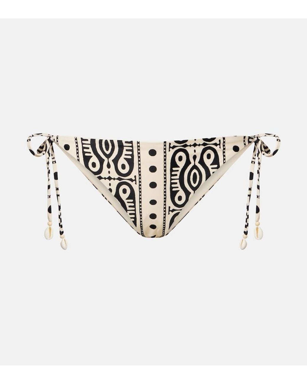 Johanna Ortiz White Printed Bikini Bottoms