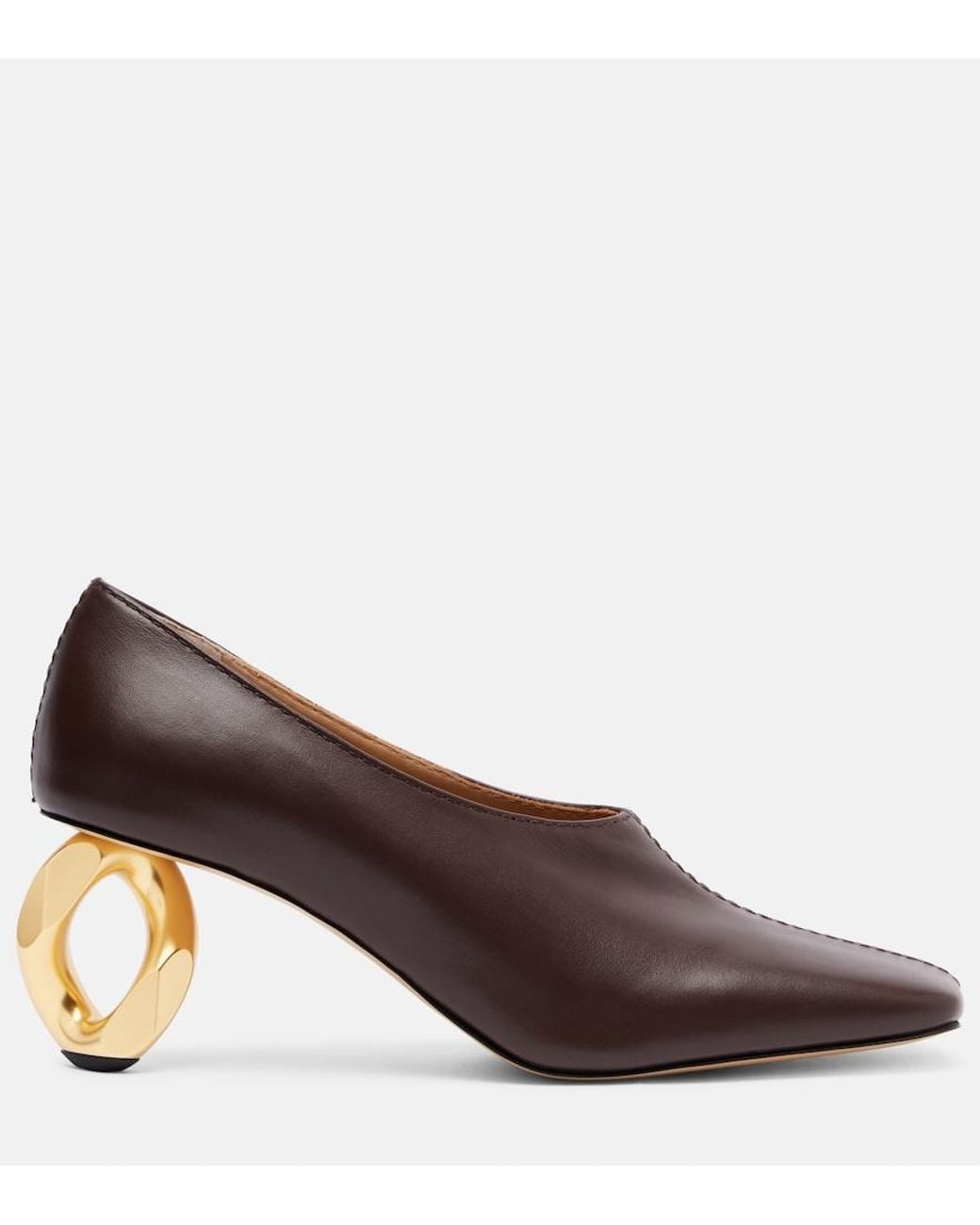 J.W. Anderson Brown Chain 75 Leather Pumps