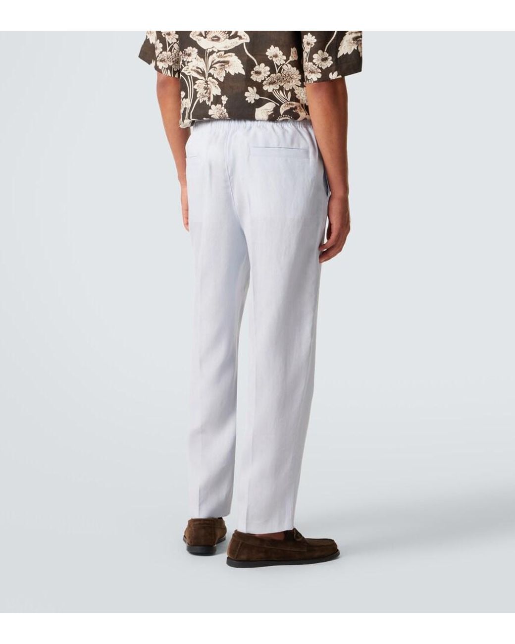 Orlebar Brown Blue Alex Linen Straight Pants for men