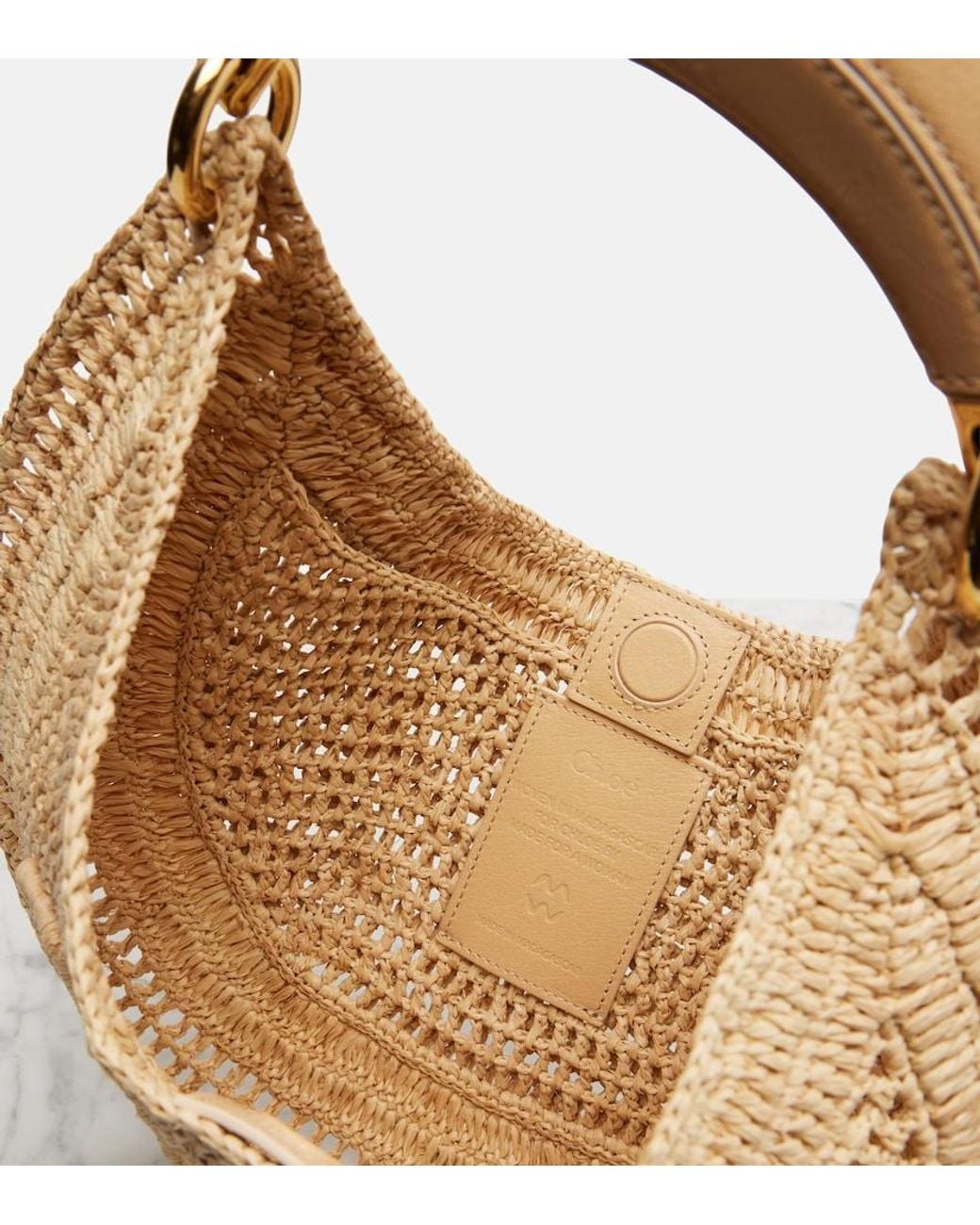 Chloé Natural Summer Banana Raffia Shoulder Bag
