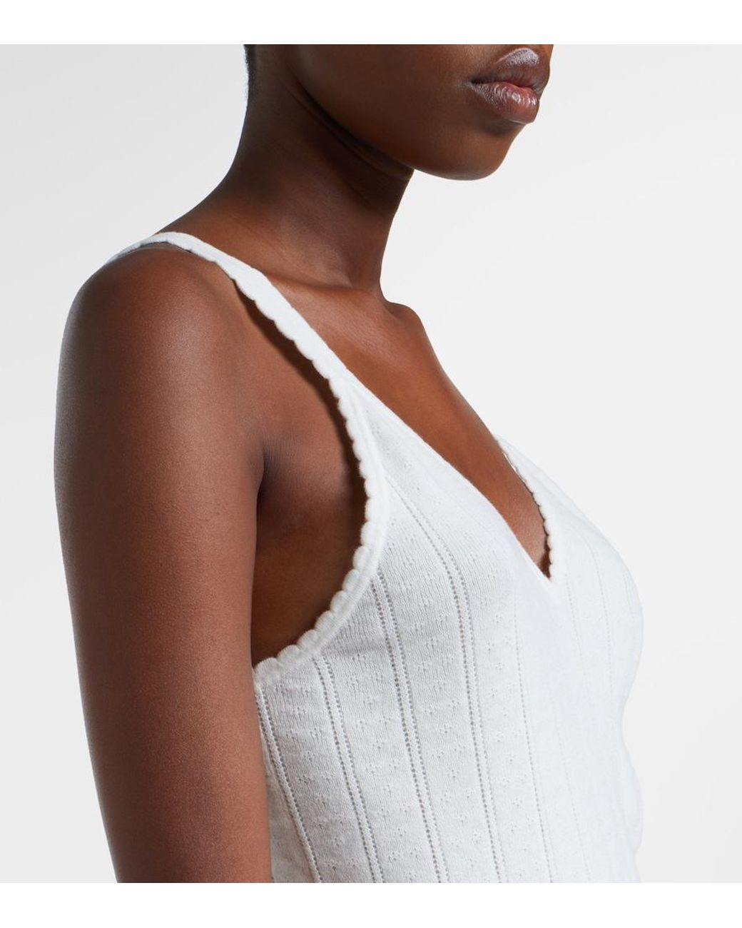 Lisa Yang White Suni Cotton And Cashmere Tank Top