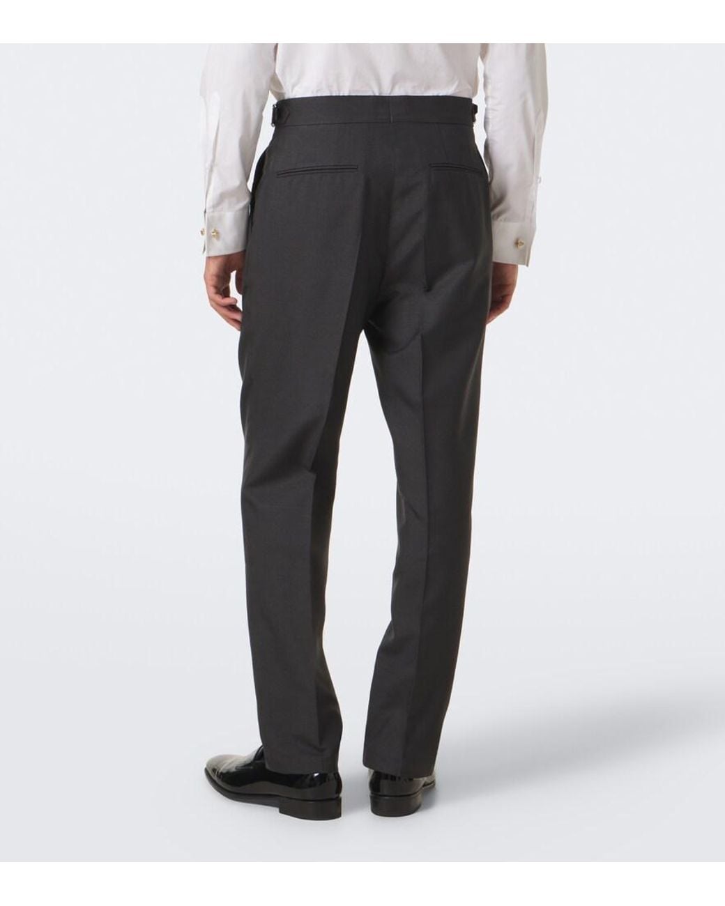 Brunello Cucinelli Gray Silk Tuxedo Pants for men