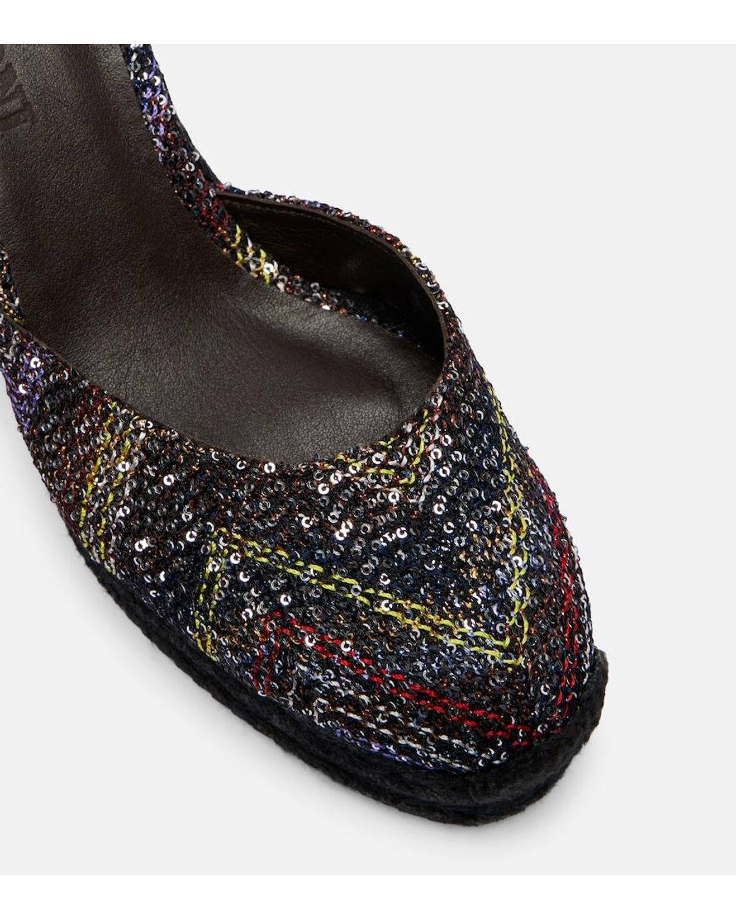 Missoni Black Eva 80 Sequined Espadrille Wedges
