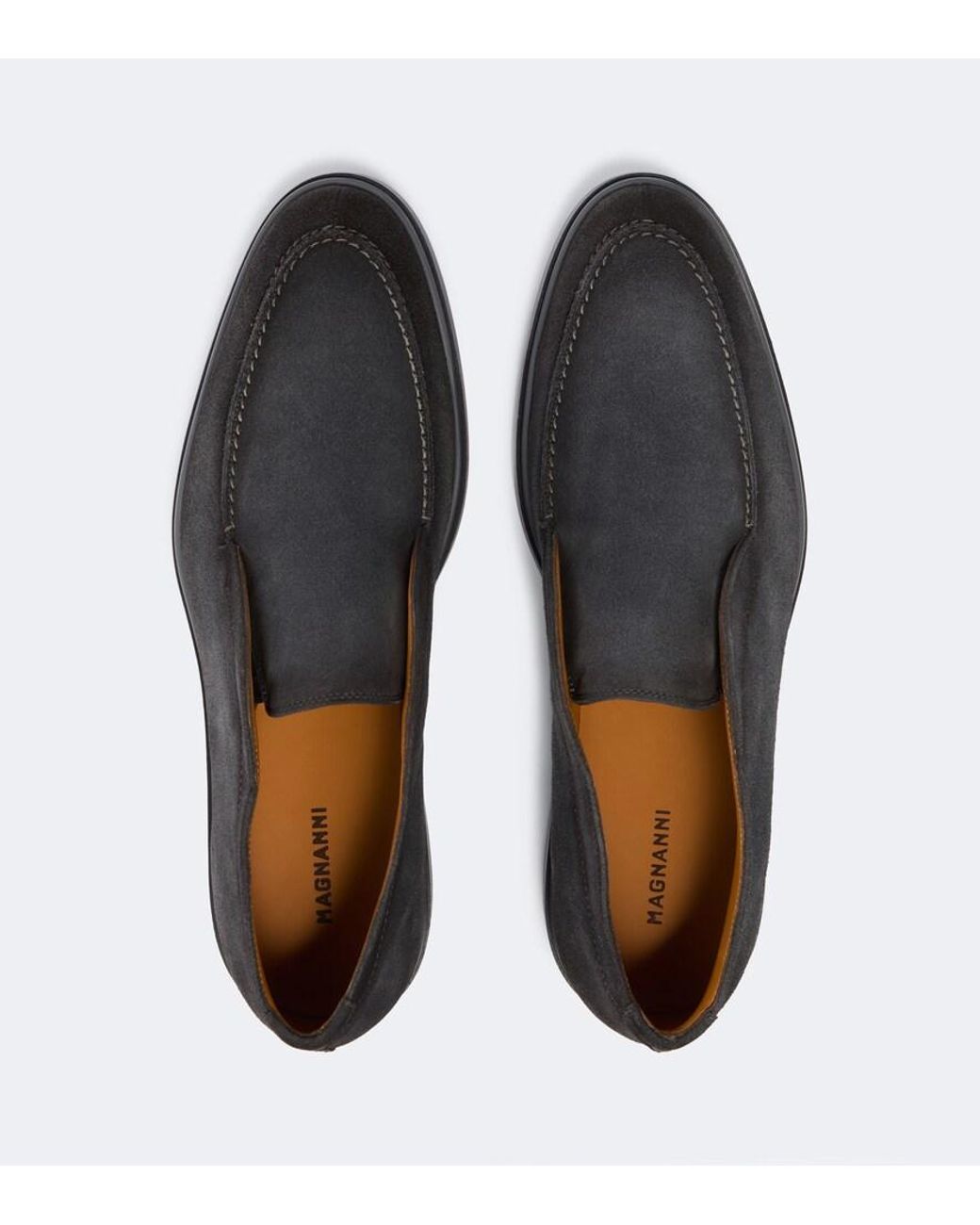 Magnanni Shoes Black Loda Suede Slip-On Shoes for men