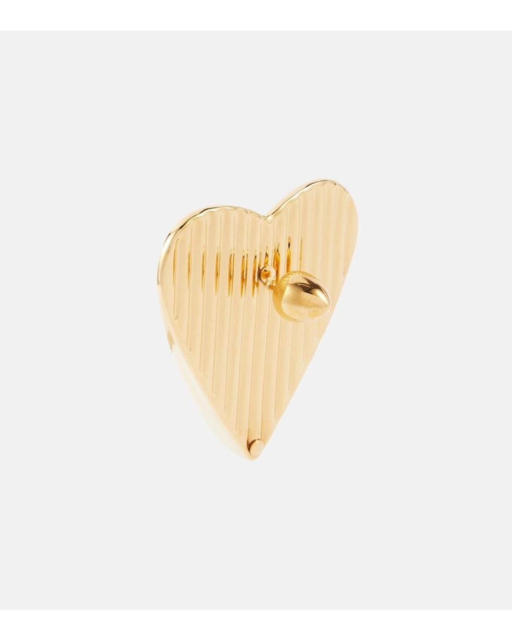 Alaïa Metallic Heart Earrings