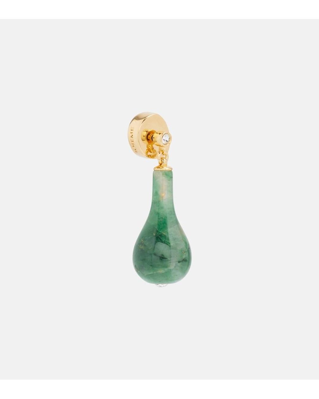 Totême  Green Embellished-Plated Drop Earrings