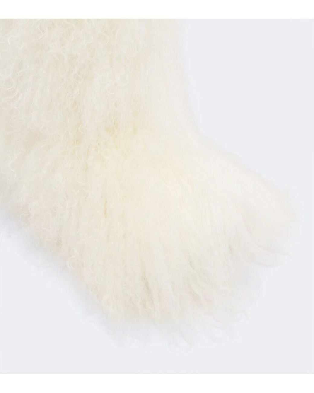 Yves Salomon White Leather-Trimmed Shearling Mid-Calf Boots