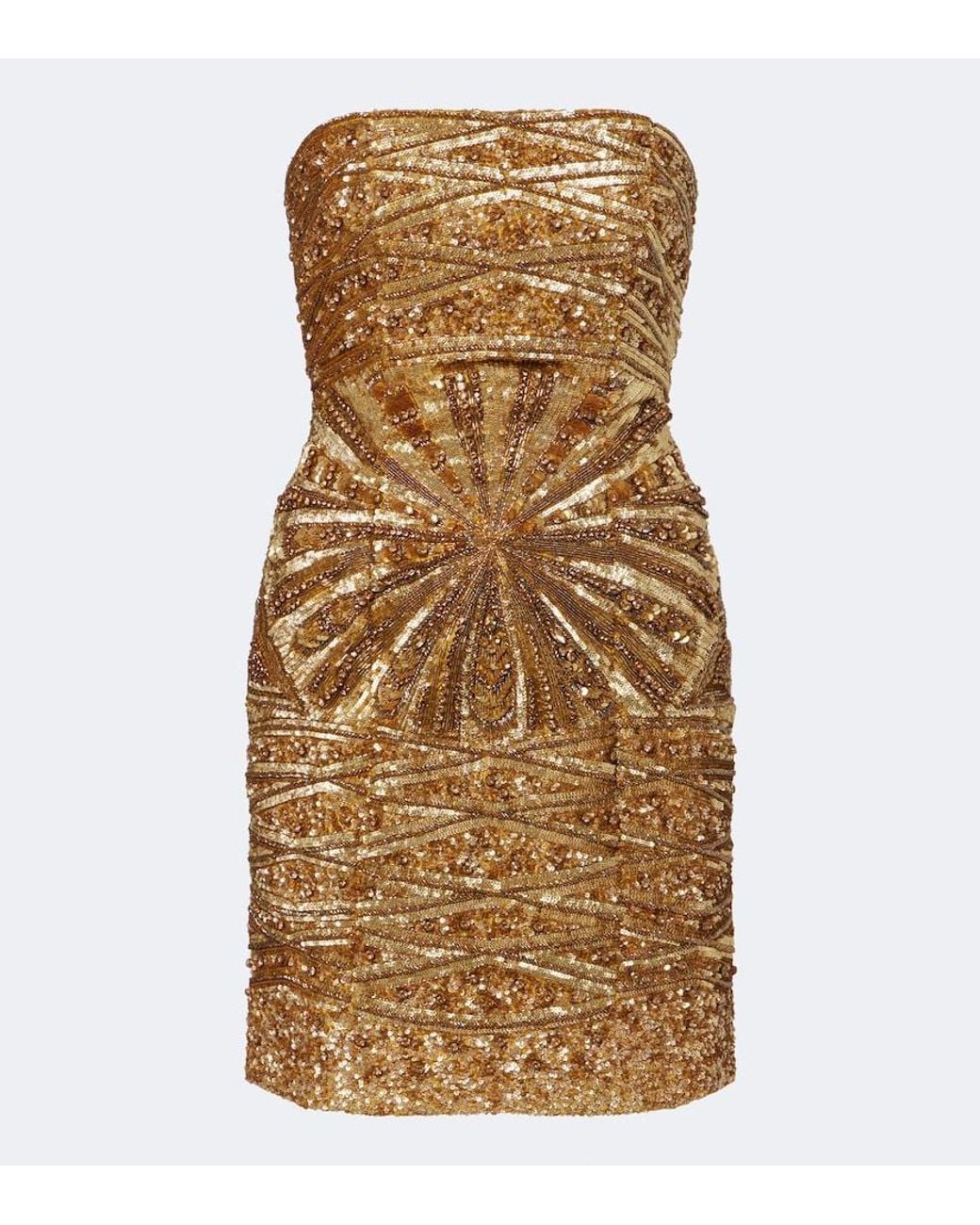 La Fuori Natural Embellished Silk Bustier Dress