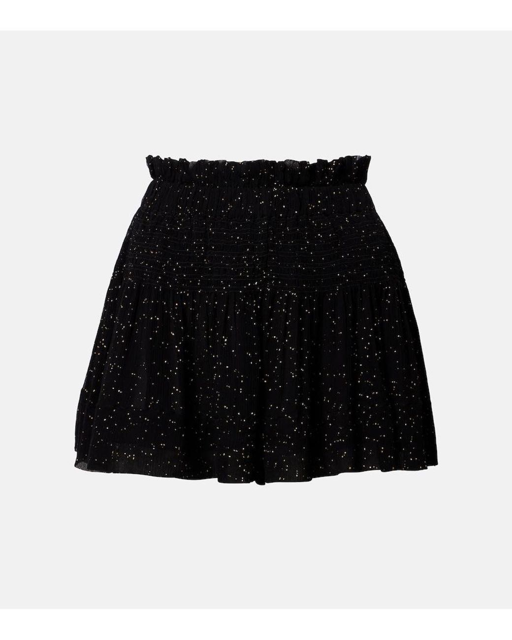 Isabel Marant Black Maelly Silk Georgette Shorts