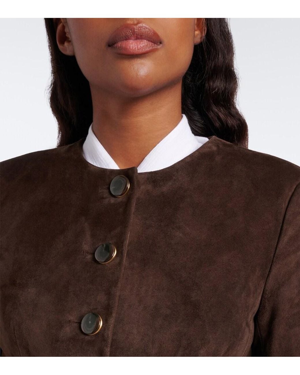 Veronica Beard Brown Quinn Peplum Suede Jacket