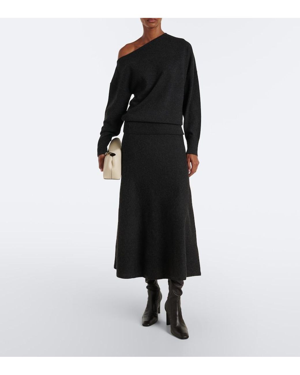 arch4 Black Helma Cashmere Midi Skirt