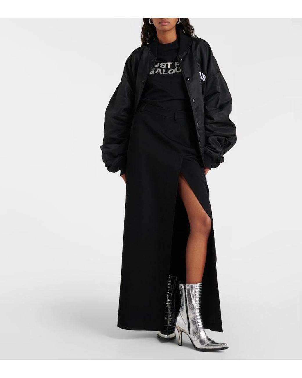 Vetements White Metallic Leather Ankle Boots
