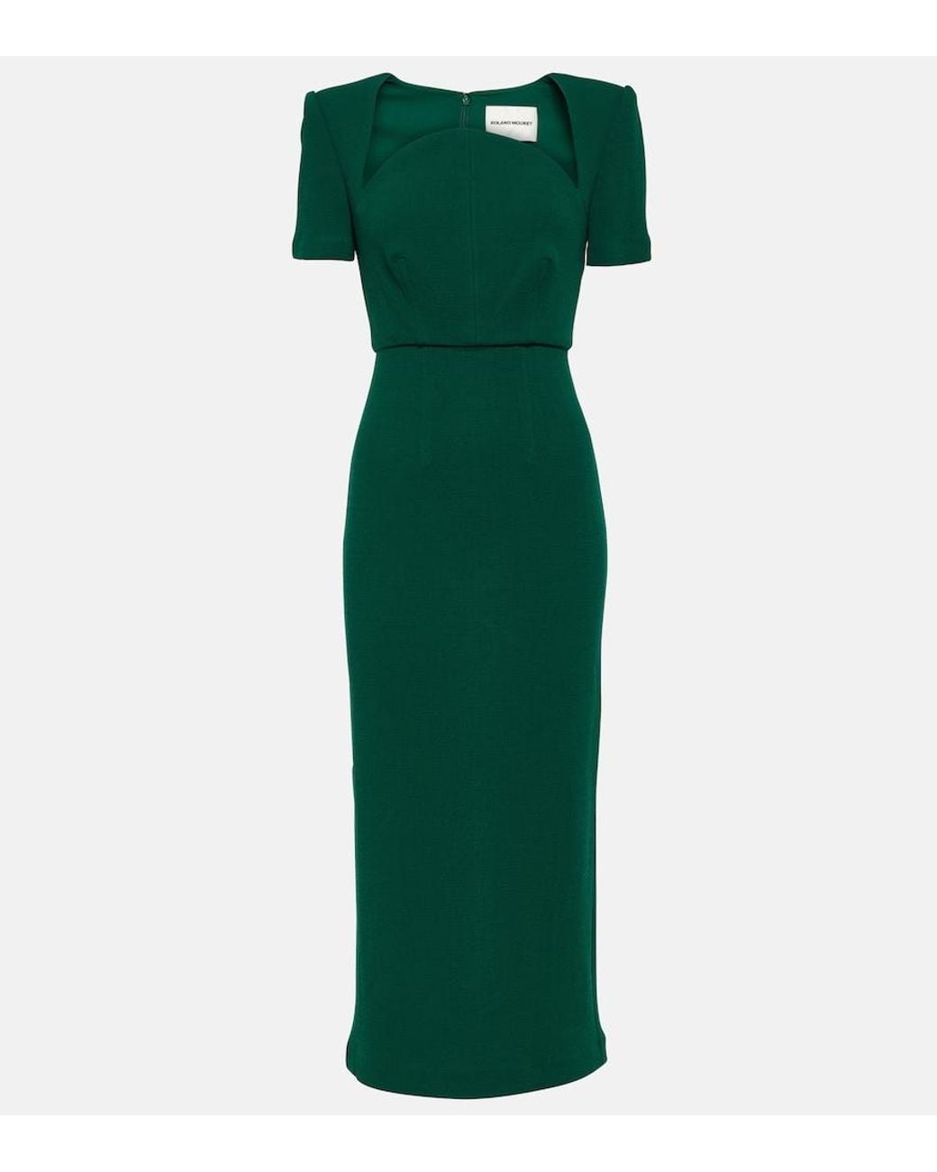Roland Mouret Green Moon Wool Midi Dress