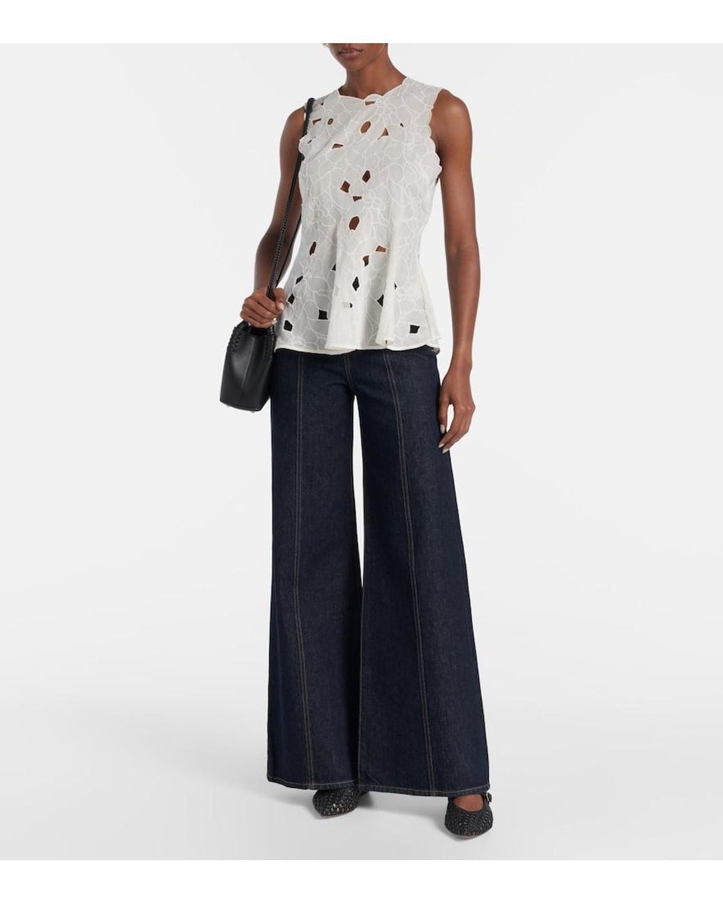 Ulla Johnson Blue Bianca High-Rise Wide-Leg Jeans