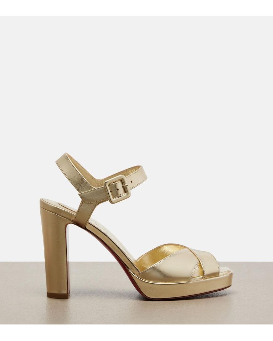 Christian Louboutin Natural Cora Leather Sandals