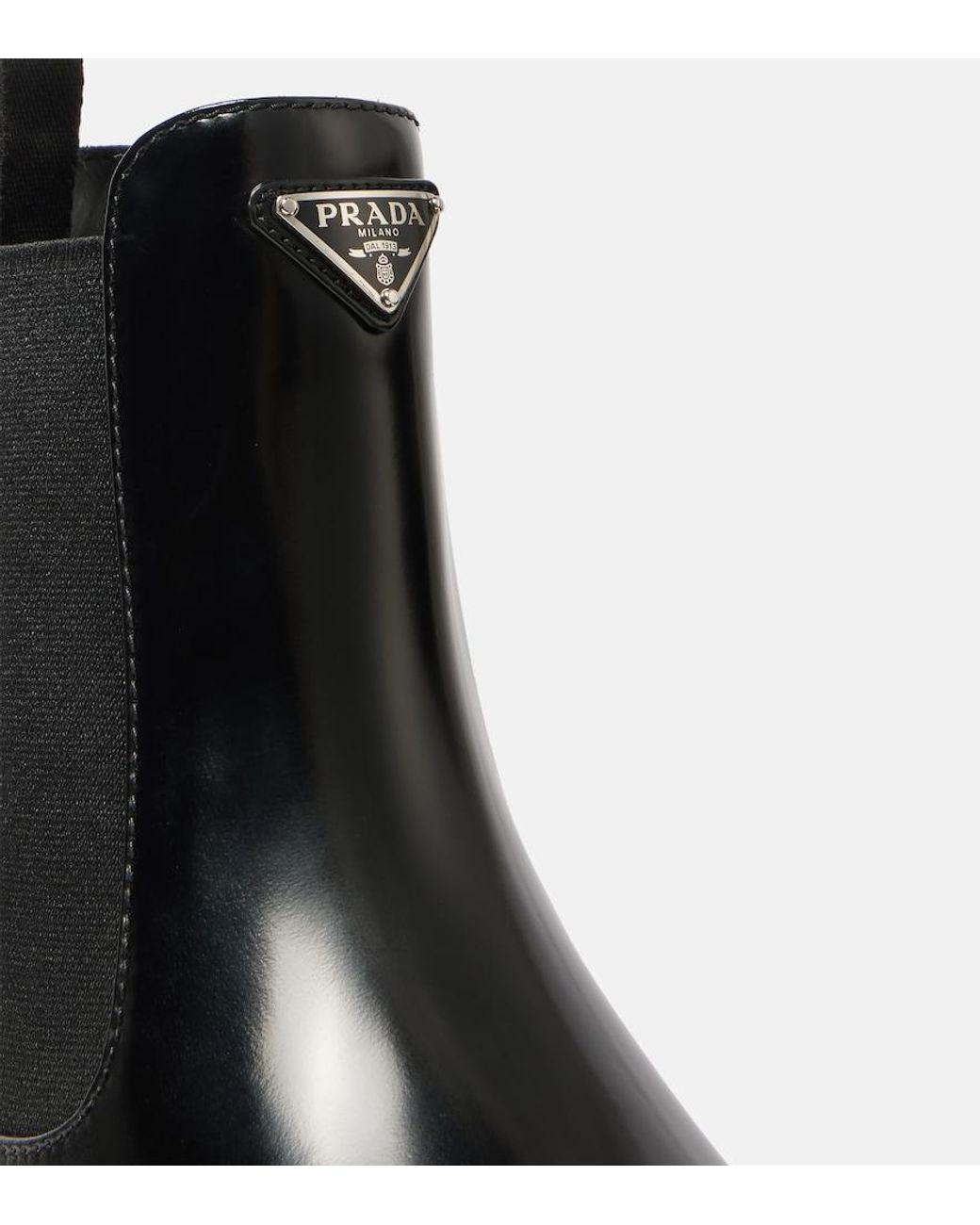 Prada Black Chelsea Boots Aus Leder