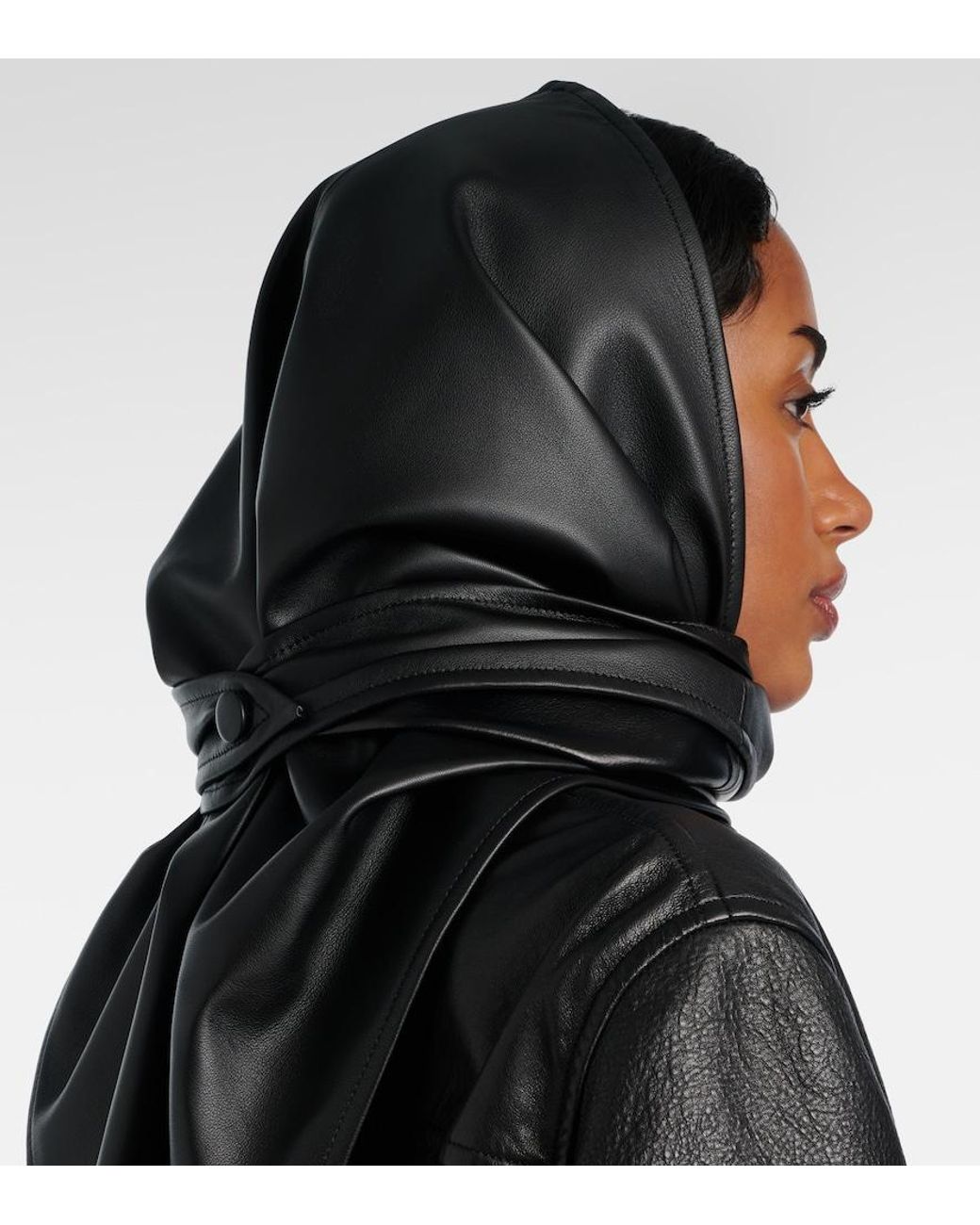 Nour Hammour Black Leather Hood