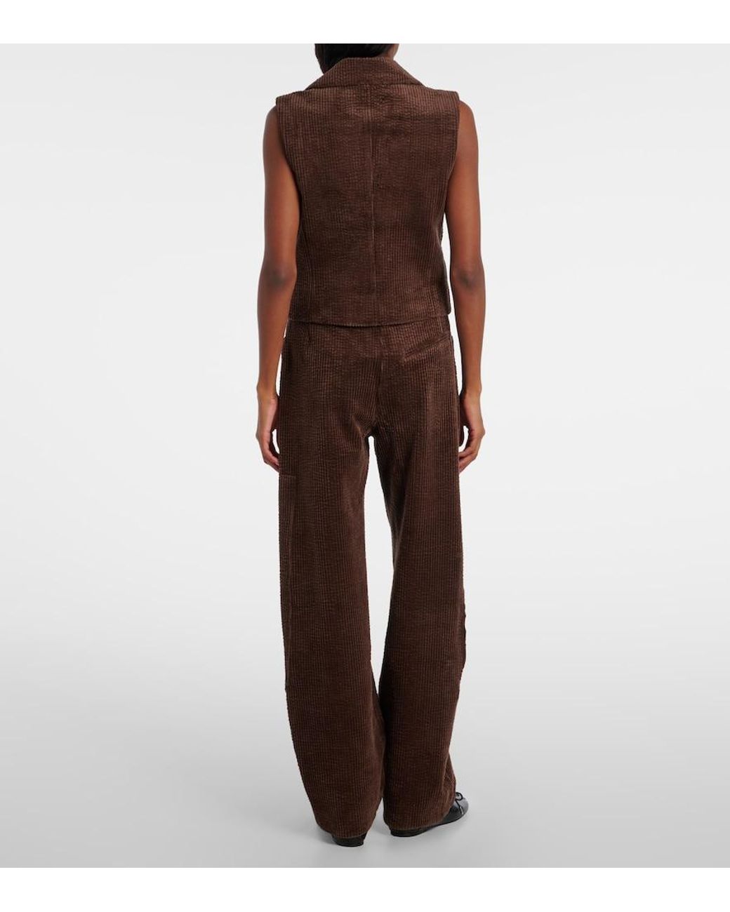 Ganni Brown Cotton Corduroy Vest