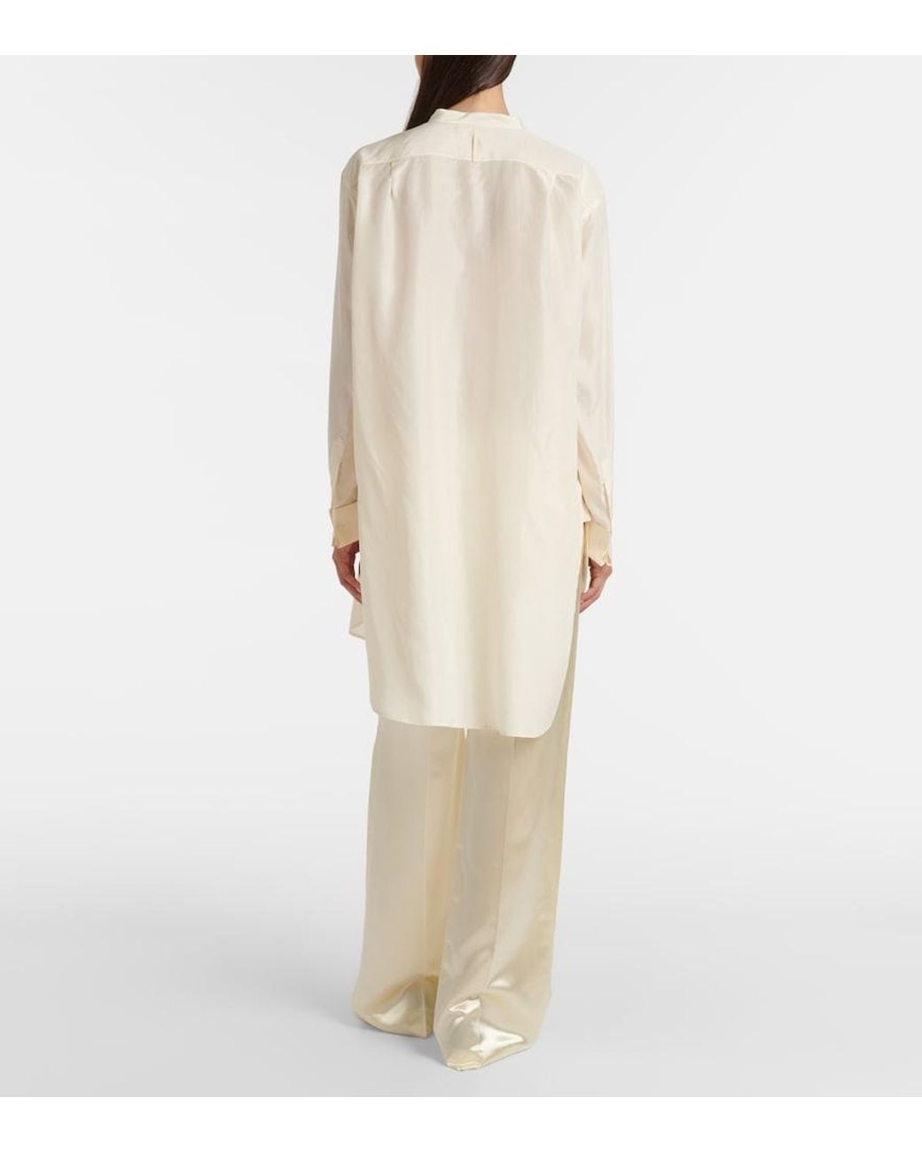 The Row White Eden Silk Shirt