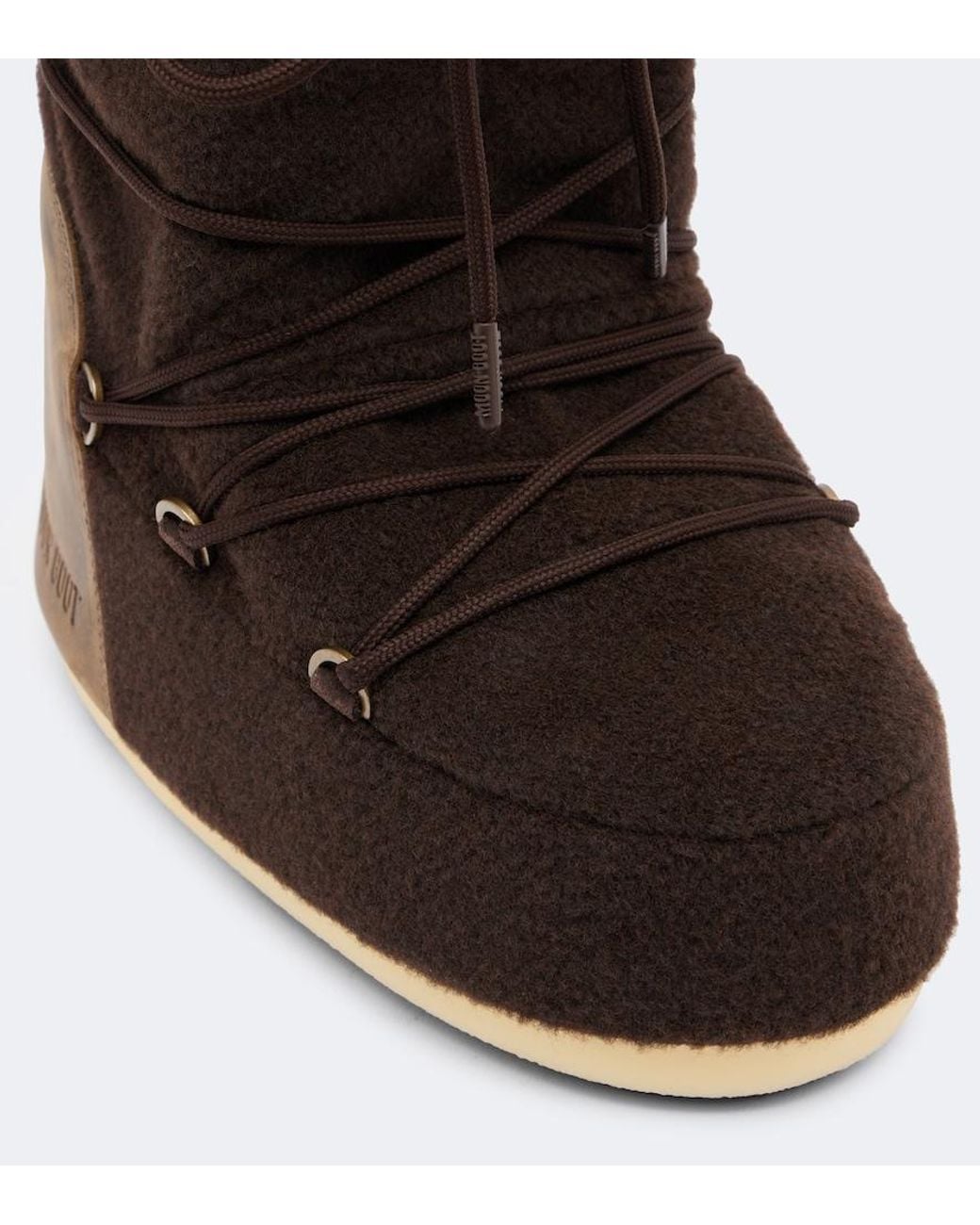 Moon Boot Black Icon Leather-Trimmed Snow Boots