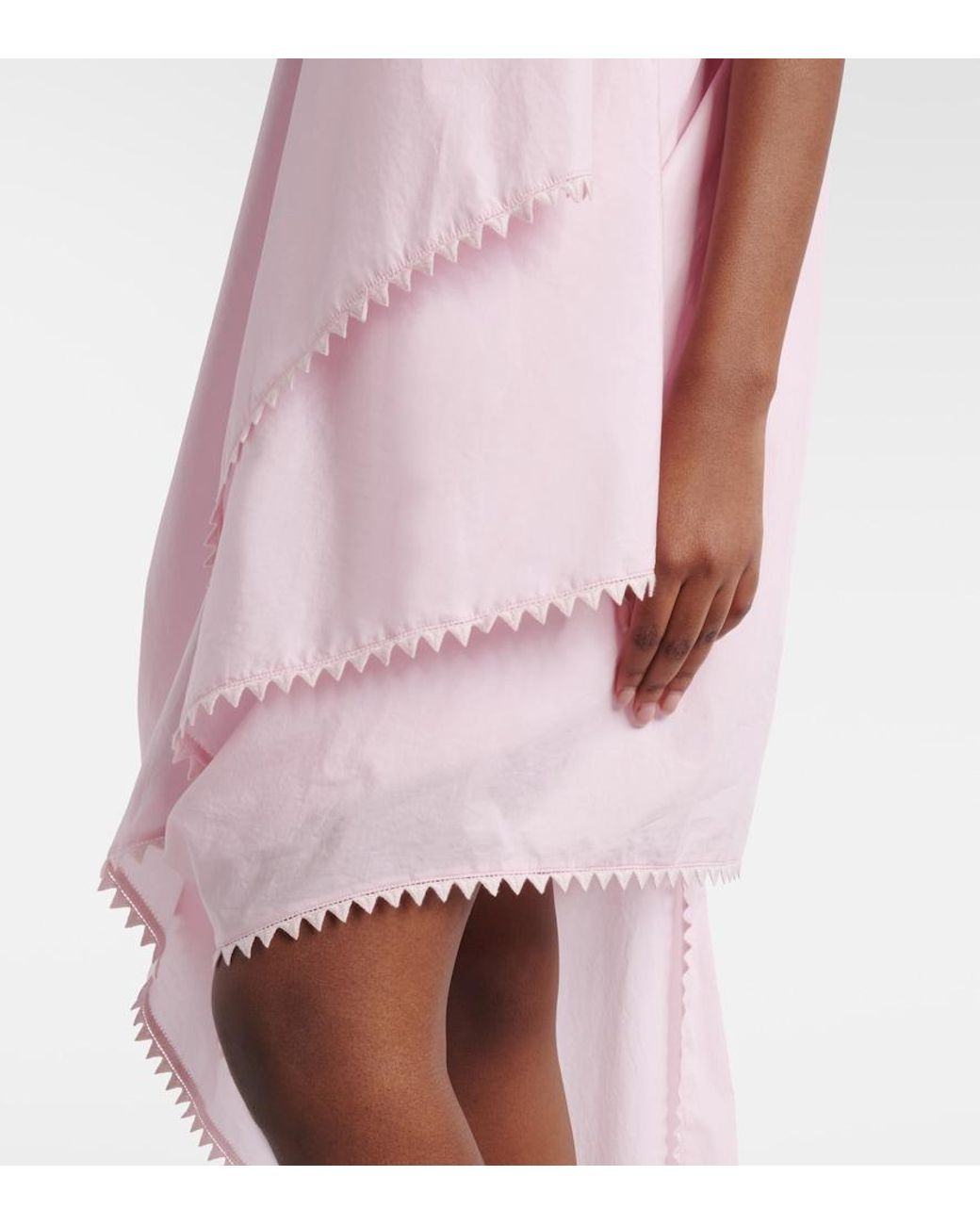 Jacquemus Pink Traversin Asymmetric Cotton Poplin Minidress