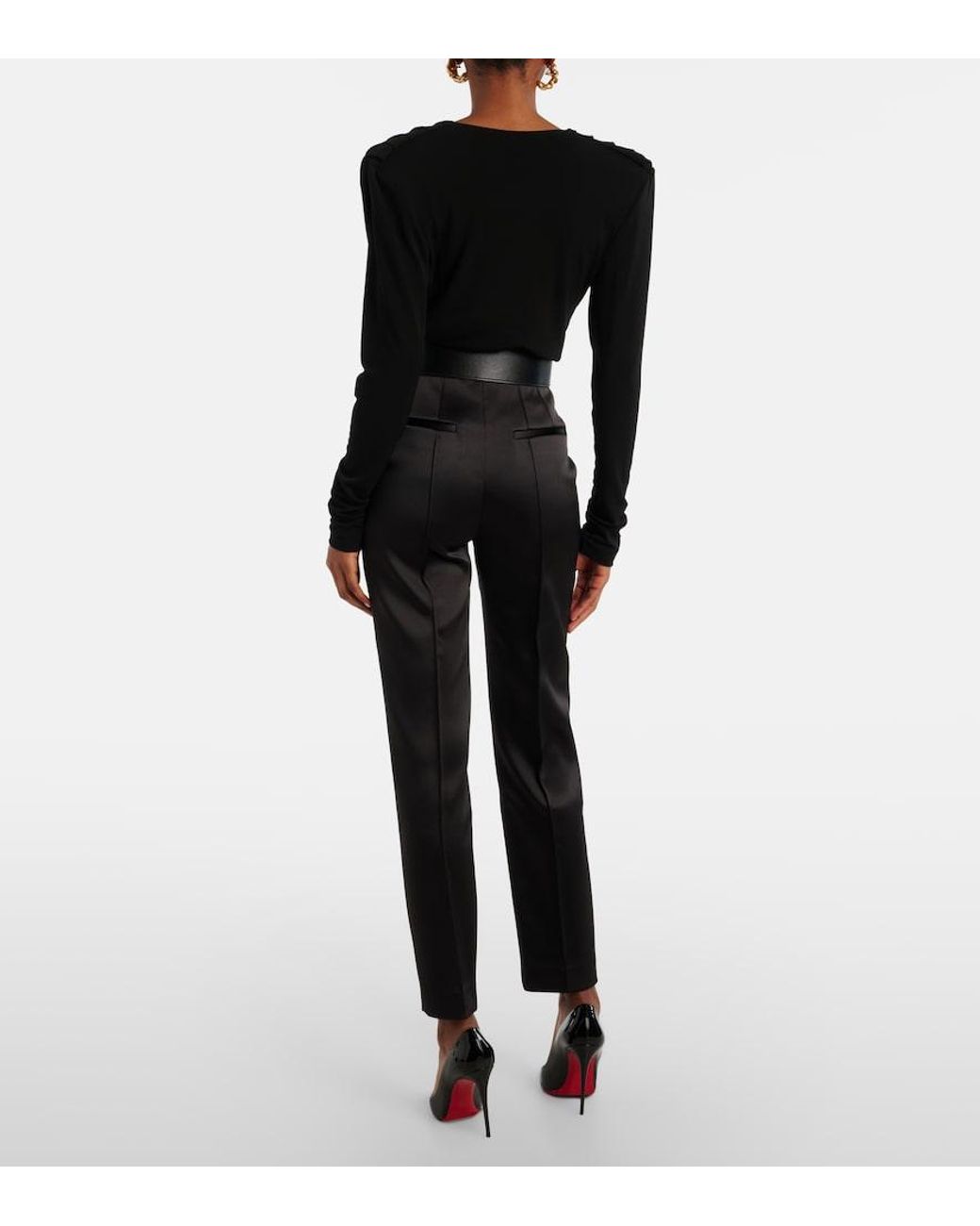 Wardrobe NYC Black High-Rise Tapered Pants