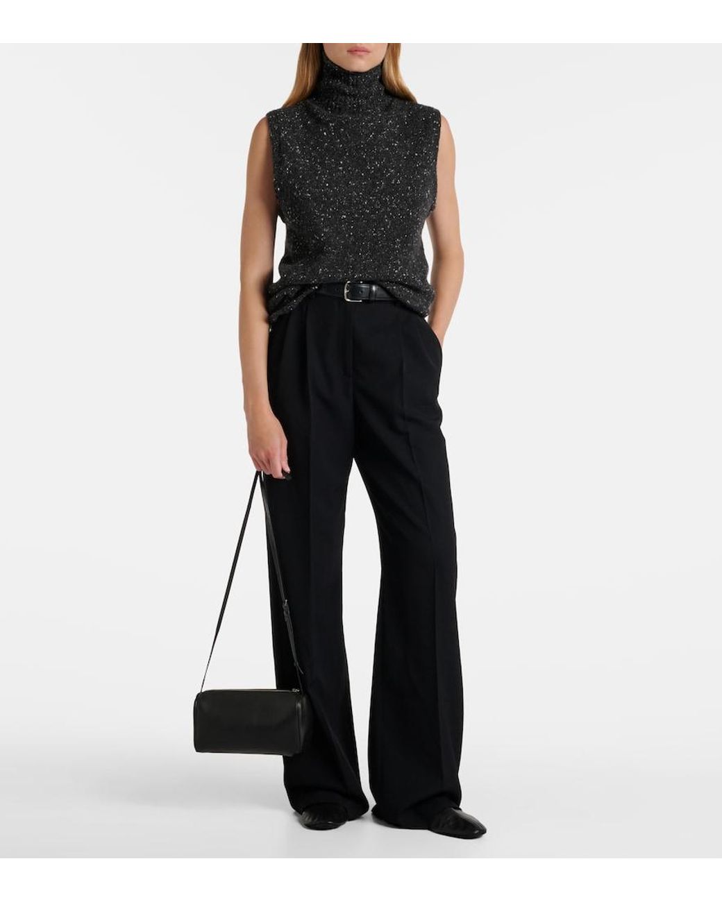 The Row Black Schultertasche '90S Aus Leder