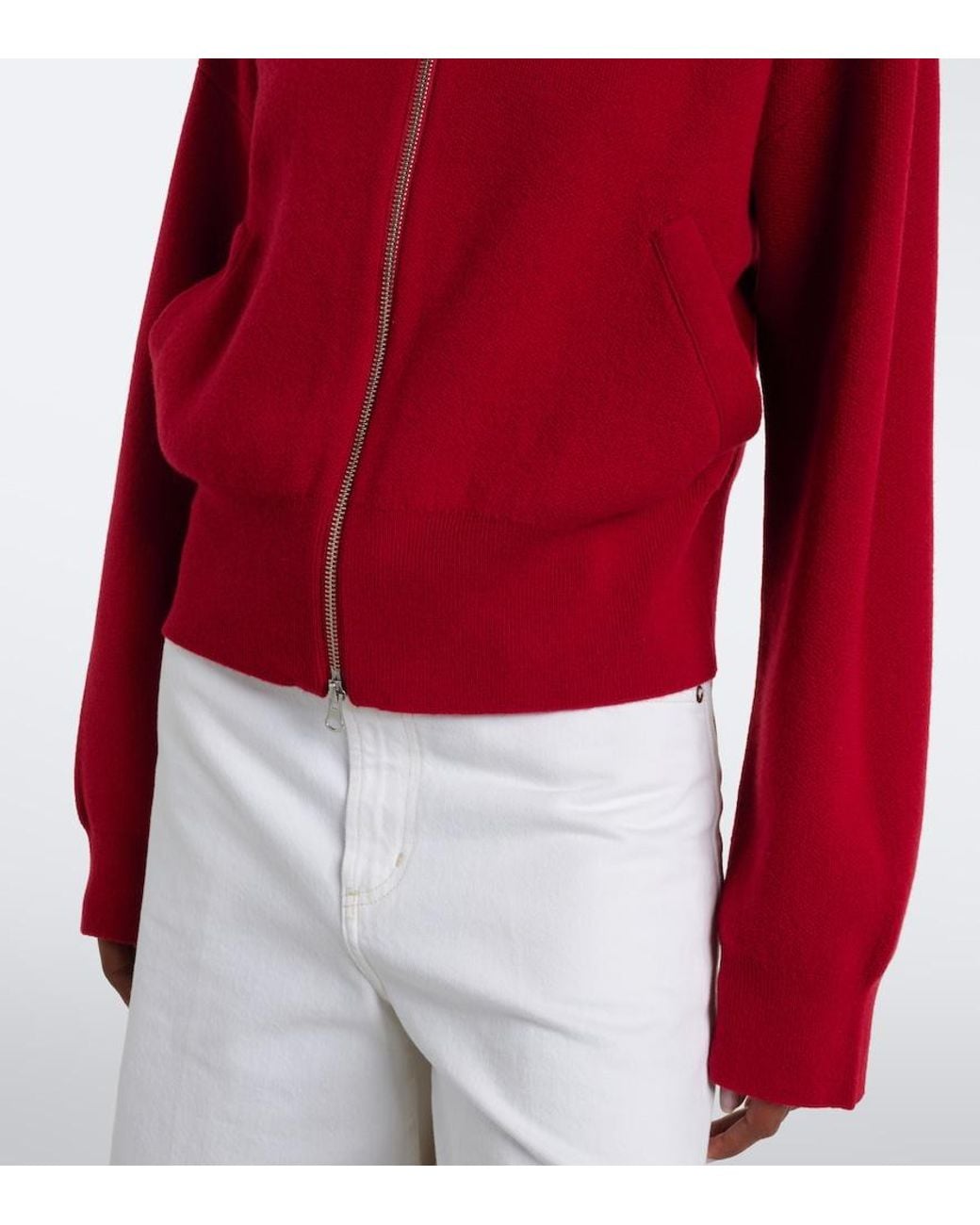 Extreme Cashmere Red N°385 Xtra Cute Cashmere Zip-Up Sweater