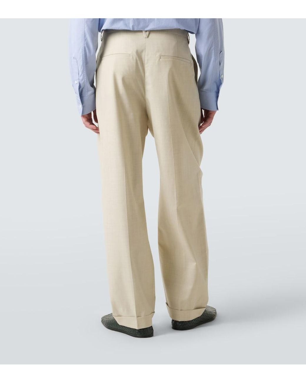 Bottega Veneta Natural Wool And Cotton Gabardine Suit Pants for men