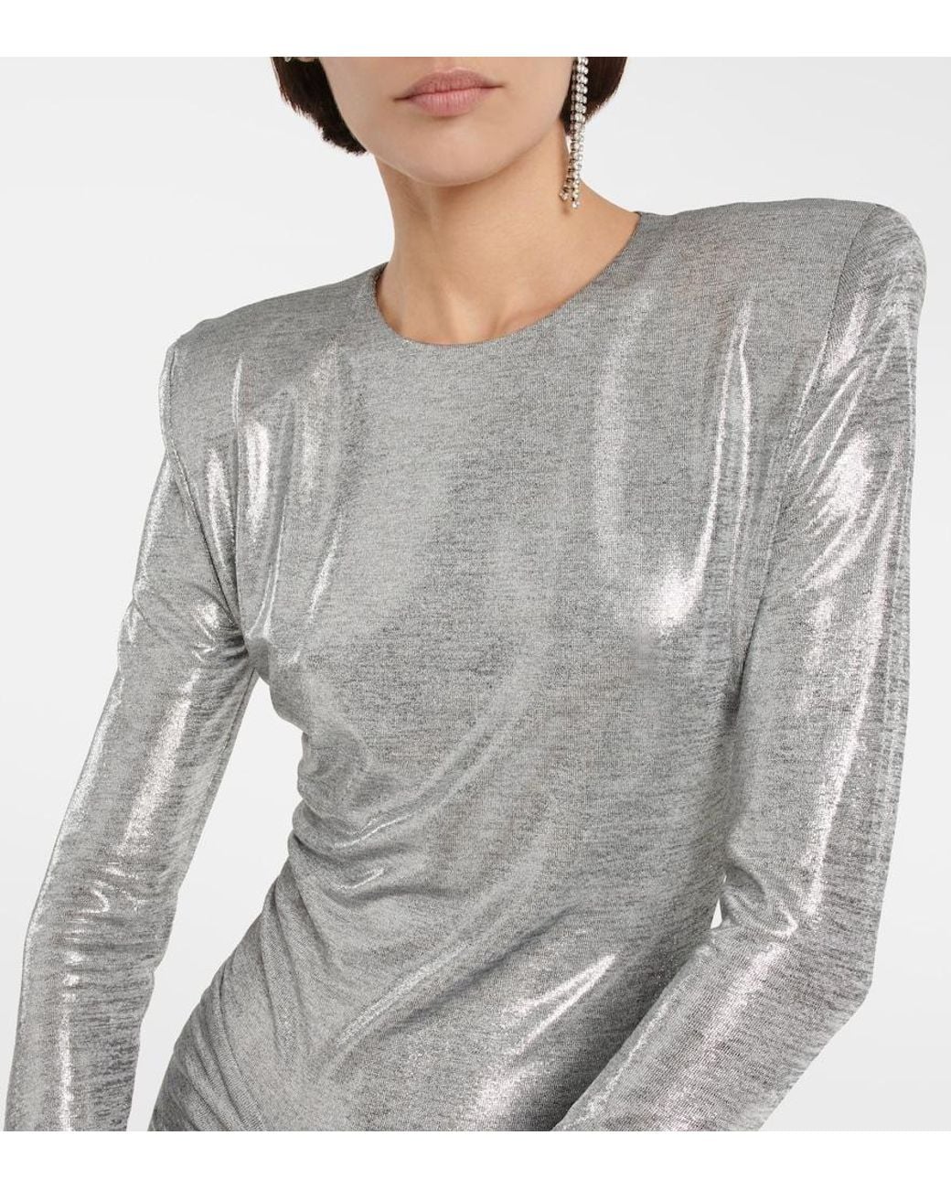 Alexandre Vauthier Gray Jersey Midi Dress