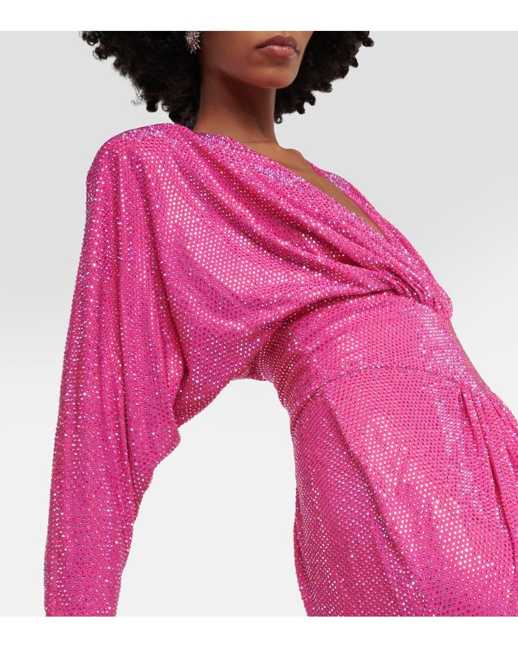 Alexandre Vauthier Pink Embellished Maxi Dress