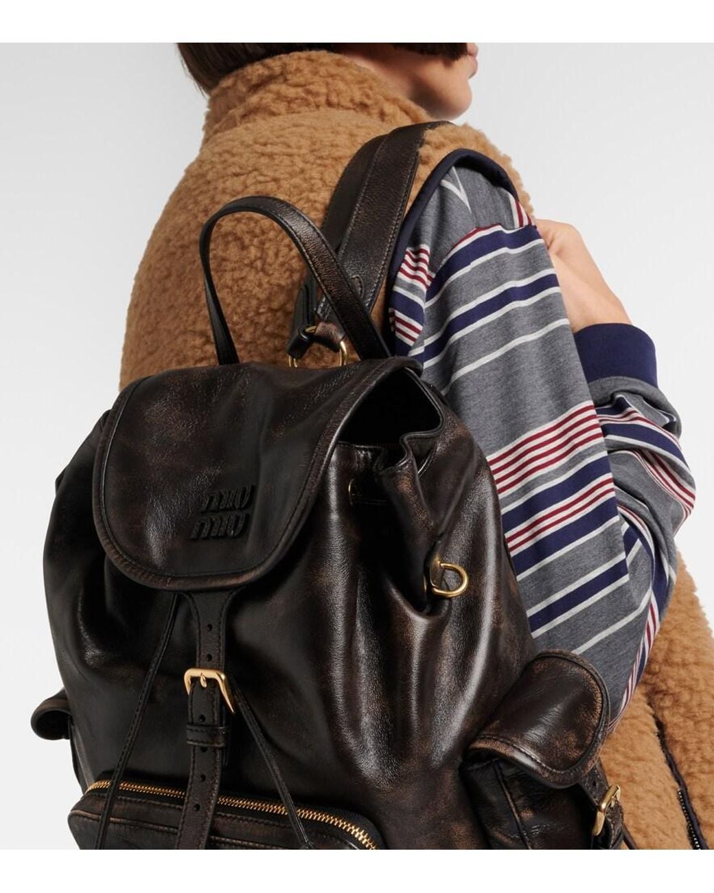 Miu Miu Black Leather Backpack