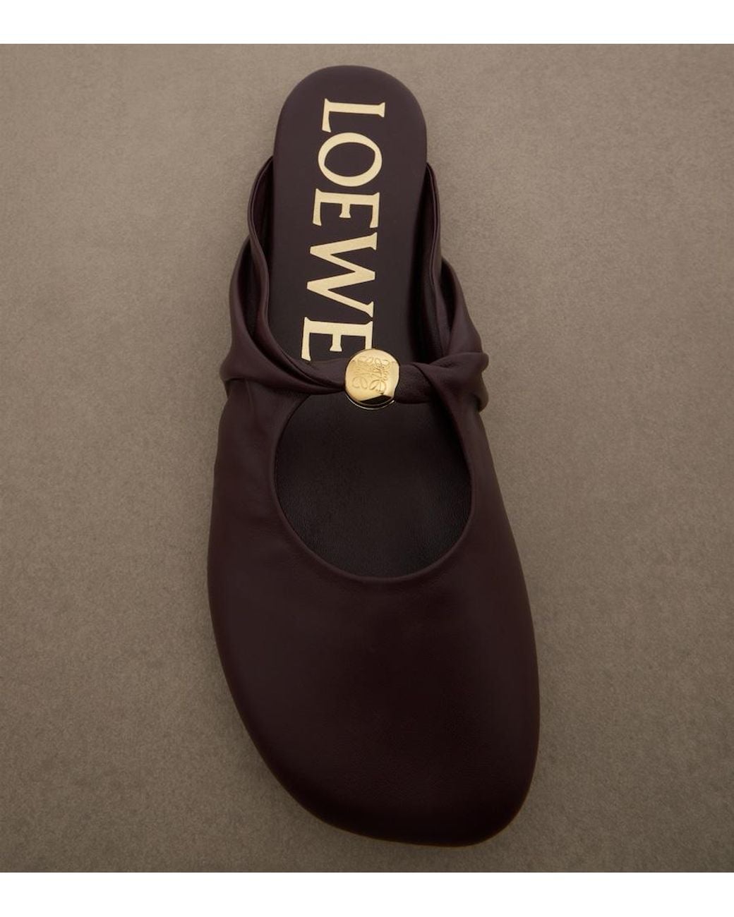 Loewe Brown Pebble Soft Leather Mules