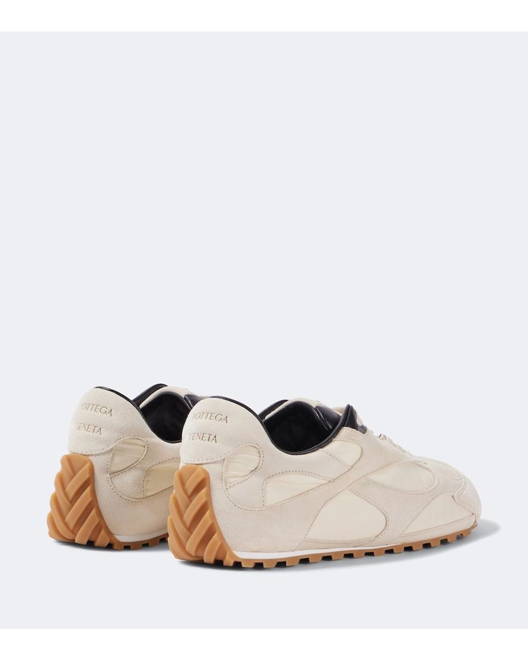 Bottega Veneta White Orbit Flash Suede-Trimmed Sneakers for men