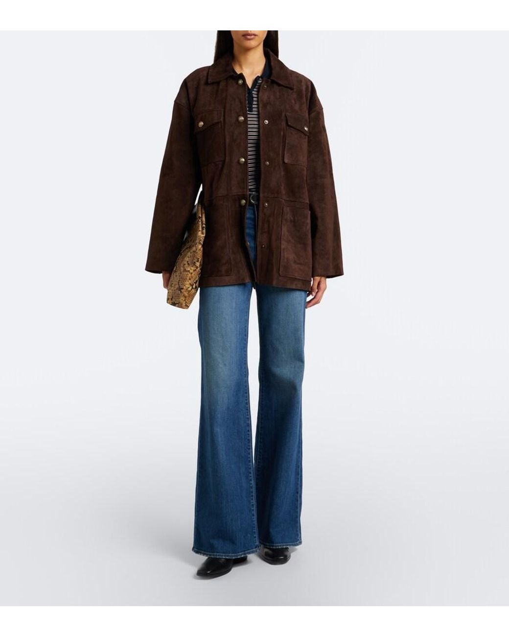 Nili Lotan Brown Mirra Suede Jacket