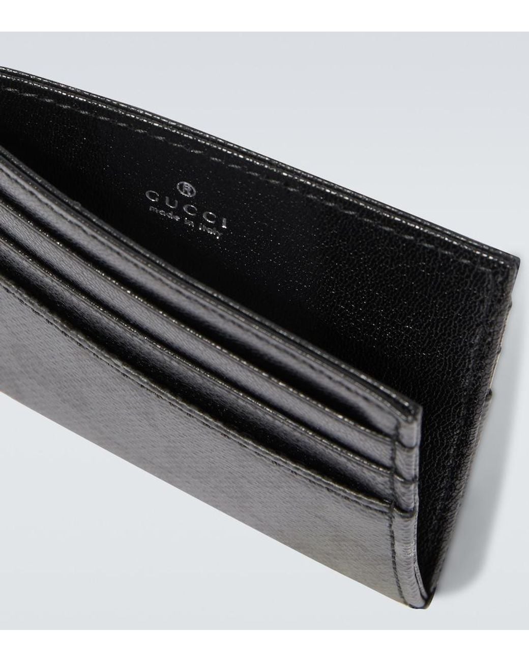 Gucci Black Essence Classic Gg Canvas Card Holder for men