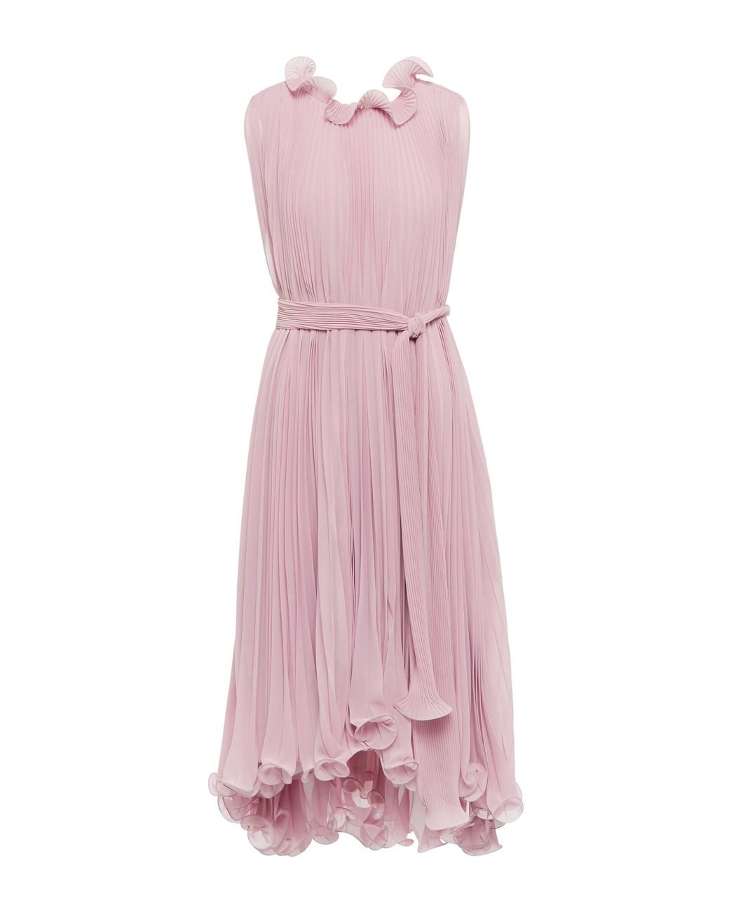 Max Mara Bridal Lux Pleated Georgette Midi Dress in Pink | Lyst