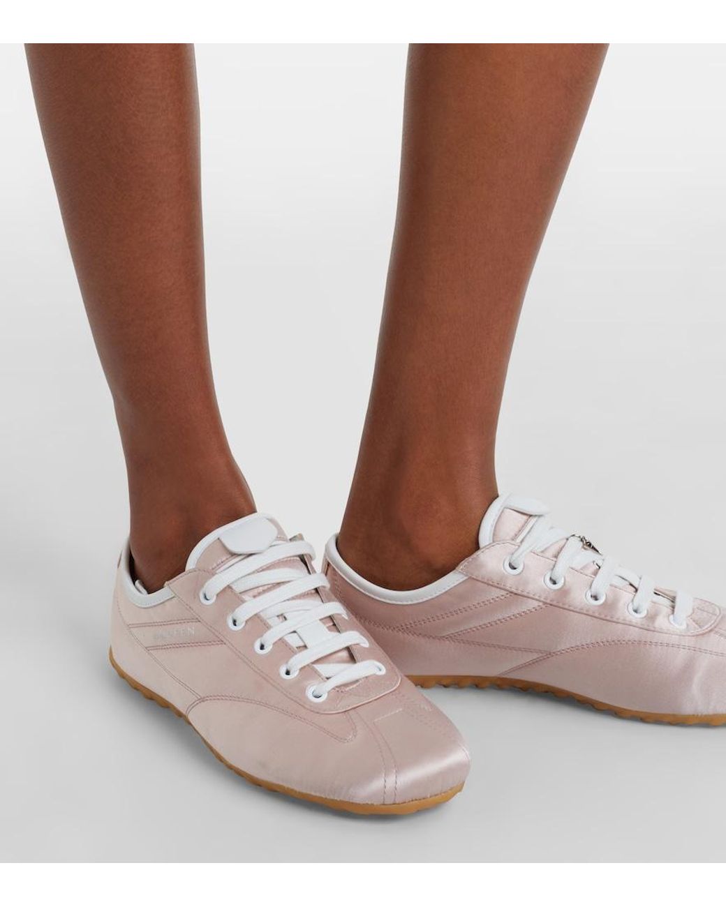 McQueen White Boxe Satin Sneakers
