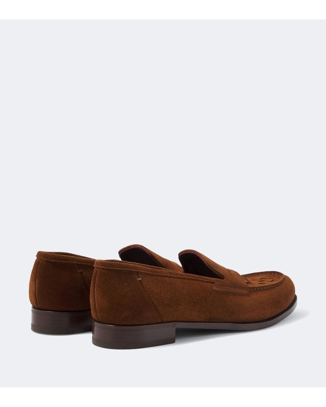 Lardini Brown Woven Suede Penny Loafers for men
