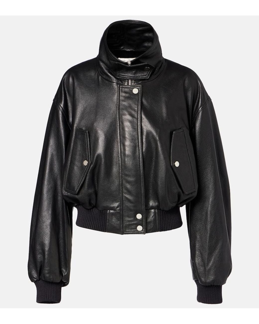 Nour Hammour Black Briar Leather Bomber Jacket