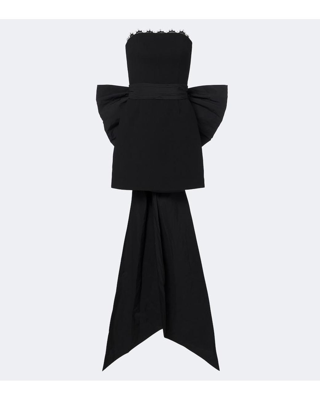 Rebecca Vallance Black Aurelia Bow-Detail Bustier Dress